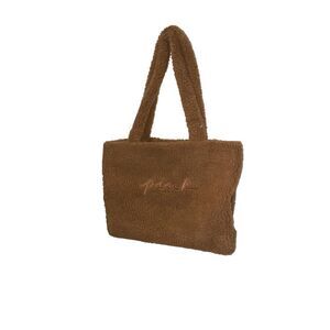 NEW Victoria Secret PINK Fuzzy Cozy Brown Plush Sherpa Tote Bag